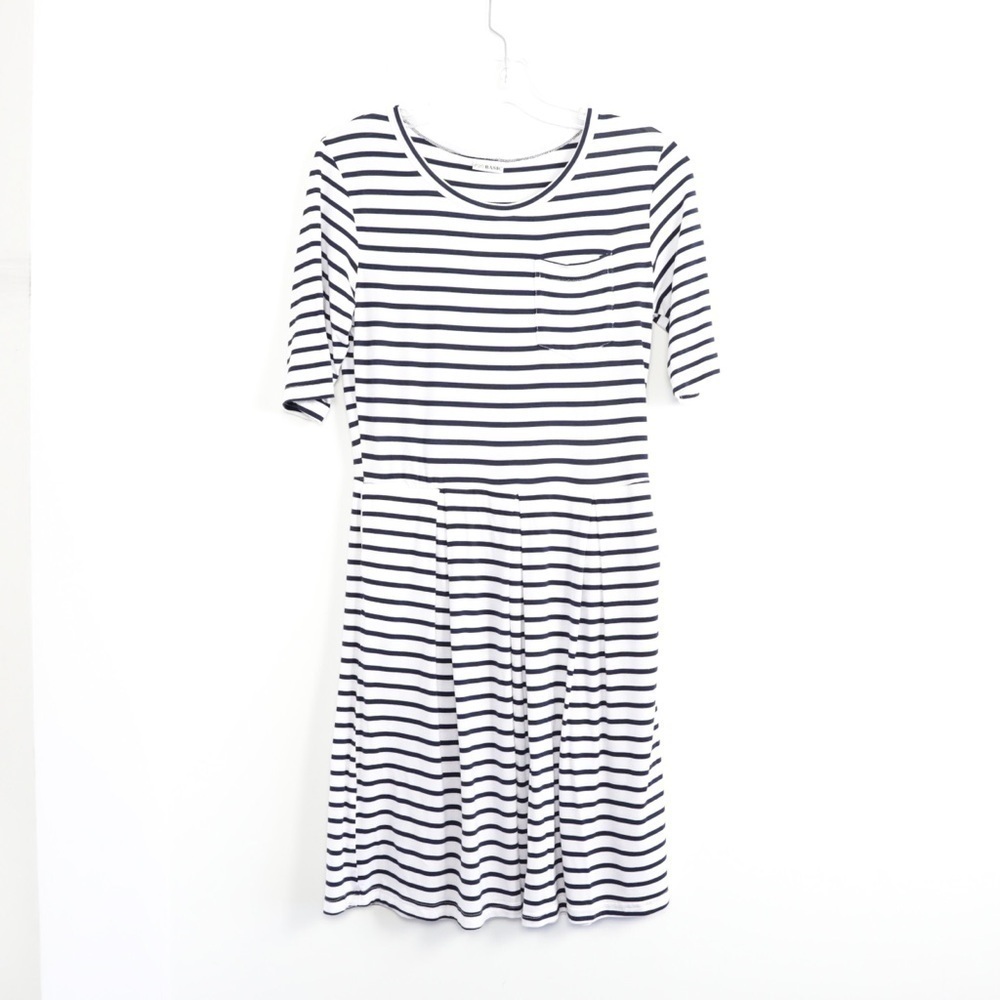 NWOT super soft stretch striped comfy cozy dress M loungewear nautical vacation